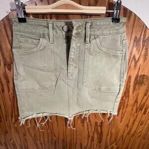 Unpublished light green denim mini skirt